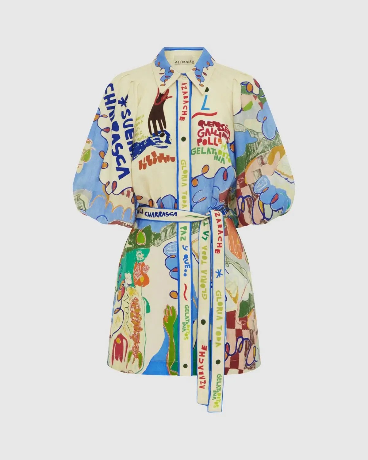 Alemais Nadia Mini Shirtdress Print Size AU 6 photo 6