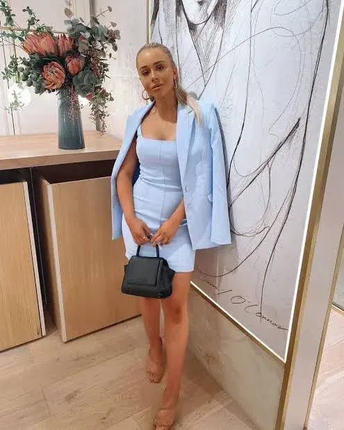 Kookai Oyster Bustier Mini Dress Ice Blue Size 36 / AU 8 photo 3