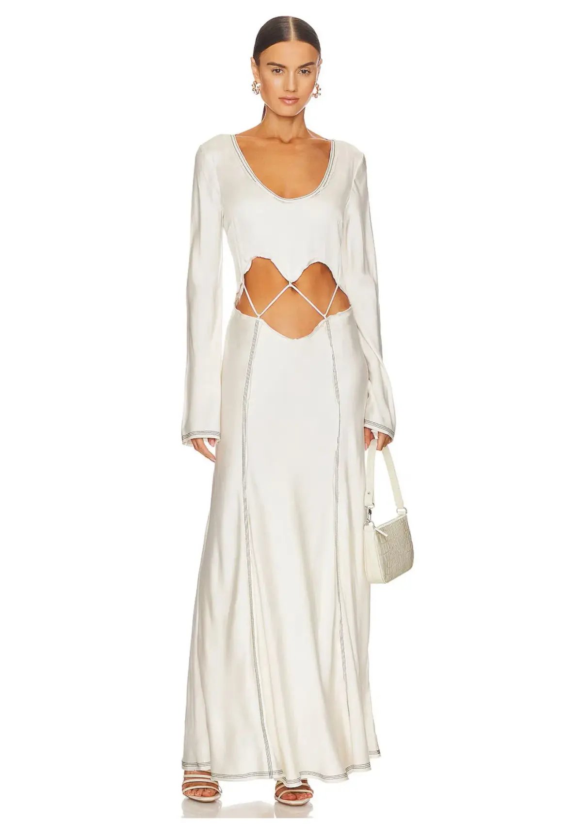 Bec & Bridge Naomi Long Sleeve Maxi Dress Ecru Size 8 photo 2