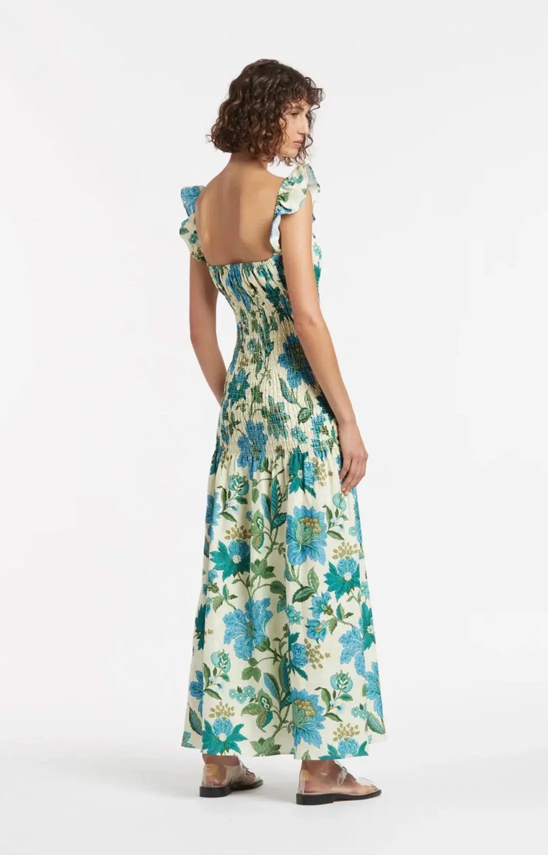 Sir the Label Alexandre Ruched Midi Dress Print Size 8 photo 3