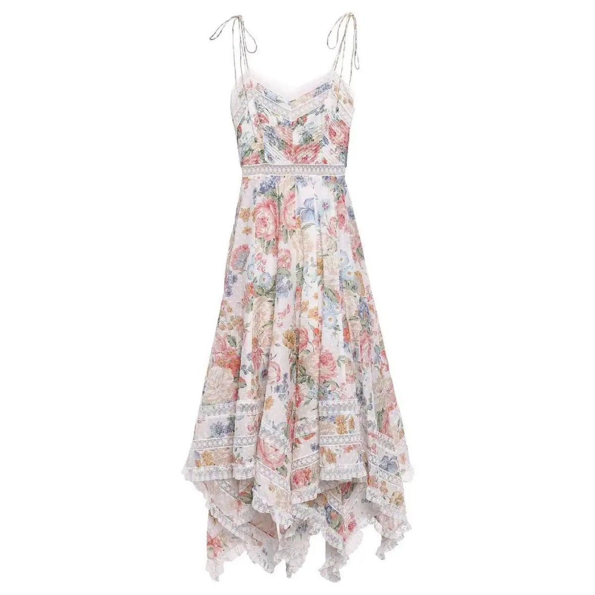 Zimmermann Bowie Pintuck Scarf Dress Floral Size 2/Au 12 photo 3
