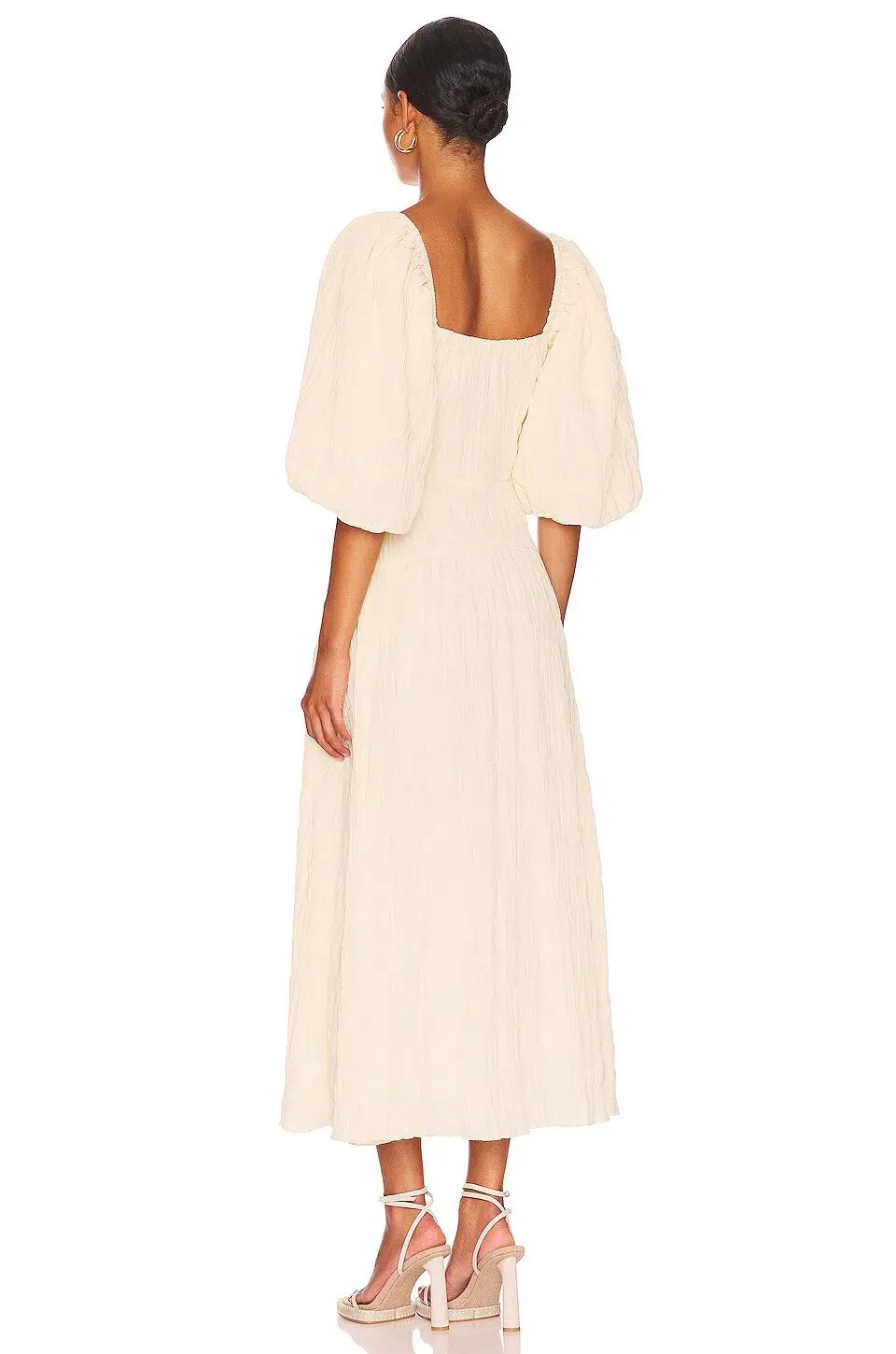 Sovere Mercy Reversible Midi Dress in French Vanilla Size photo 2
