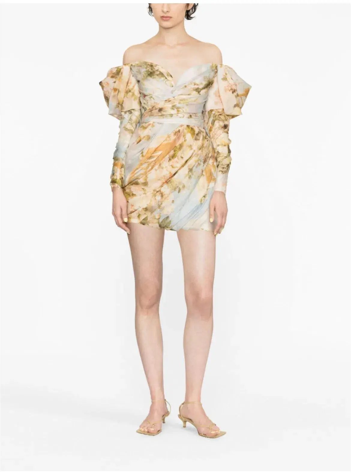 Zimmermann Luminosity Drape Dress Print Size 10 photo 3