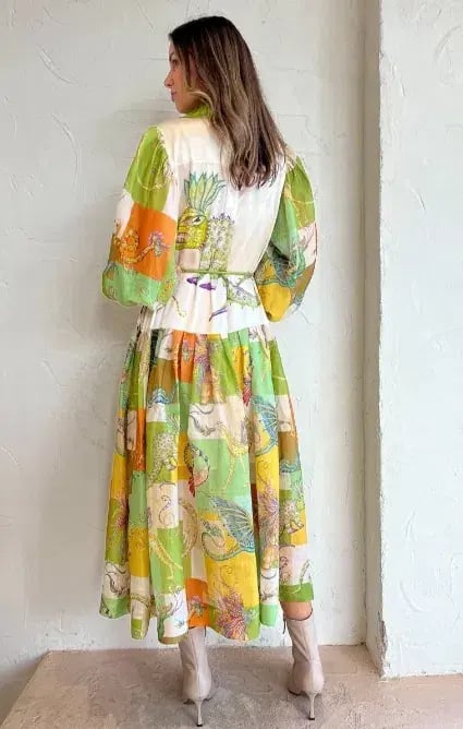 Alemais Jerome Silk Shirtdress Multi Size AU 10 photo 4