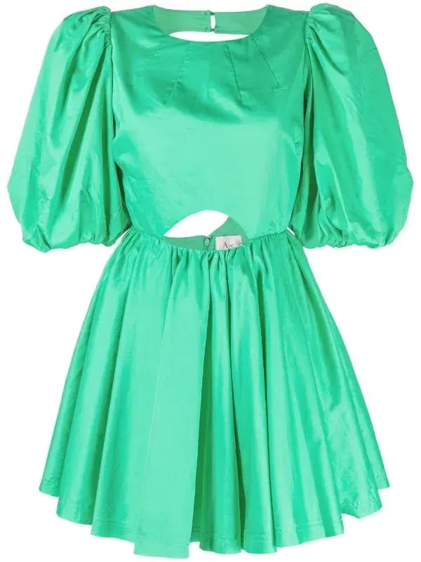 Aje Colette Cut Out Mini Dress Green Size 12 photo 5