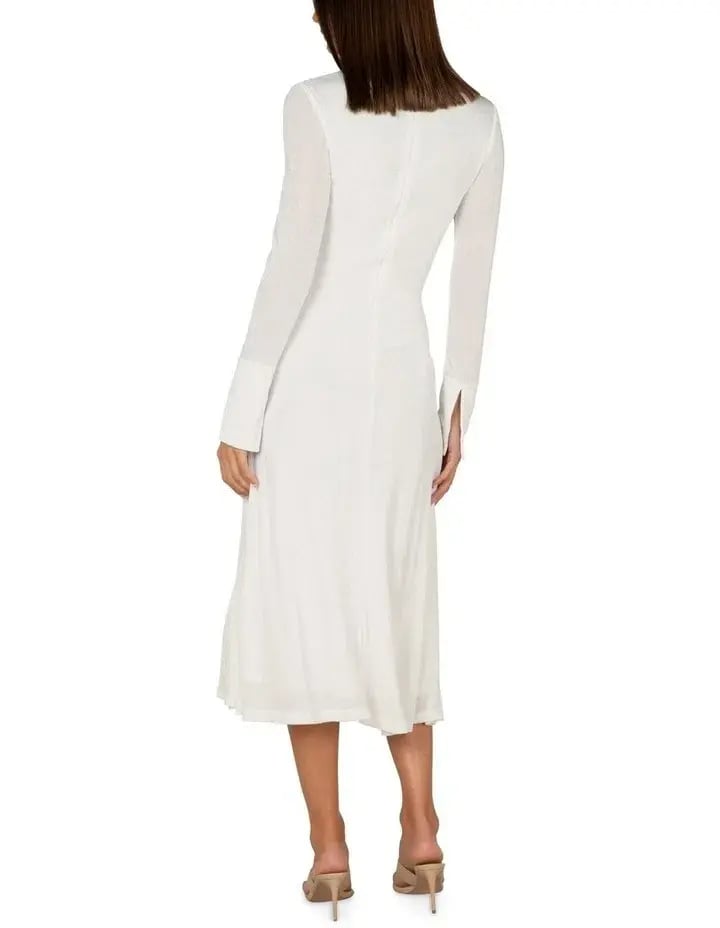 Misha Maura Long Sleeve Wrap Dress White Size 8 photo 3