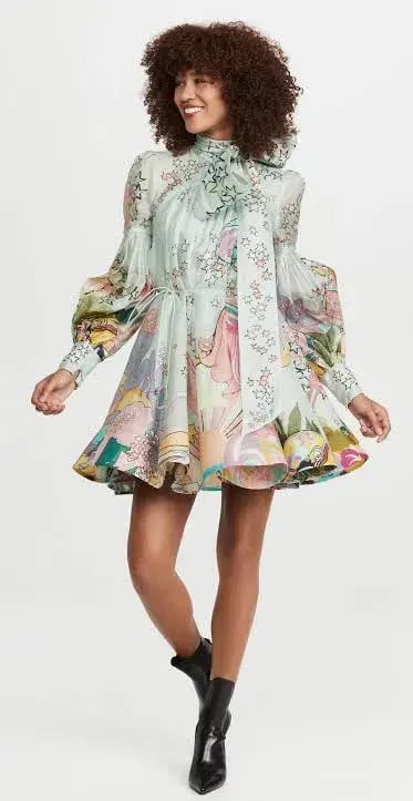 Zimmermann Concert Tie Neck Mini Dress Mint Collage Size 0 / AU 8 photo 6