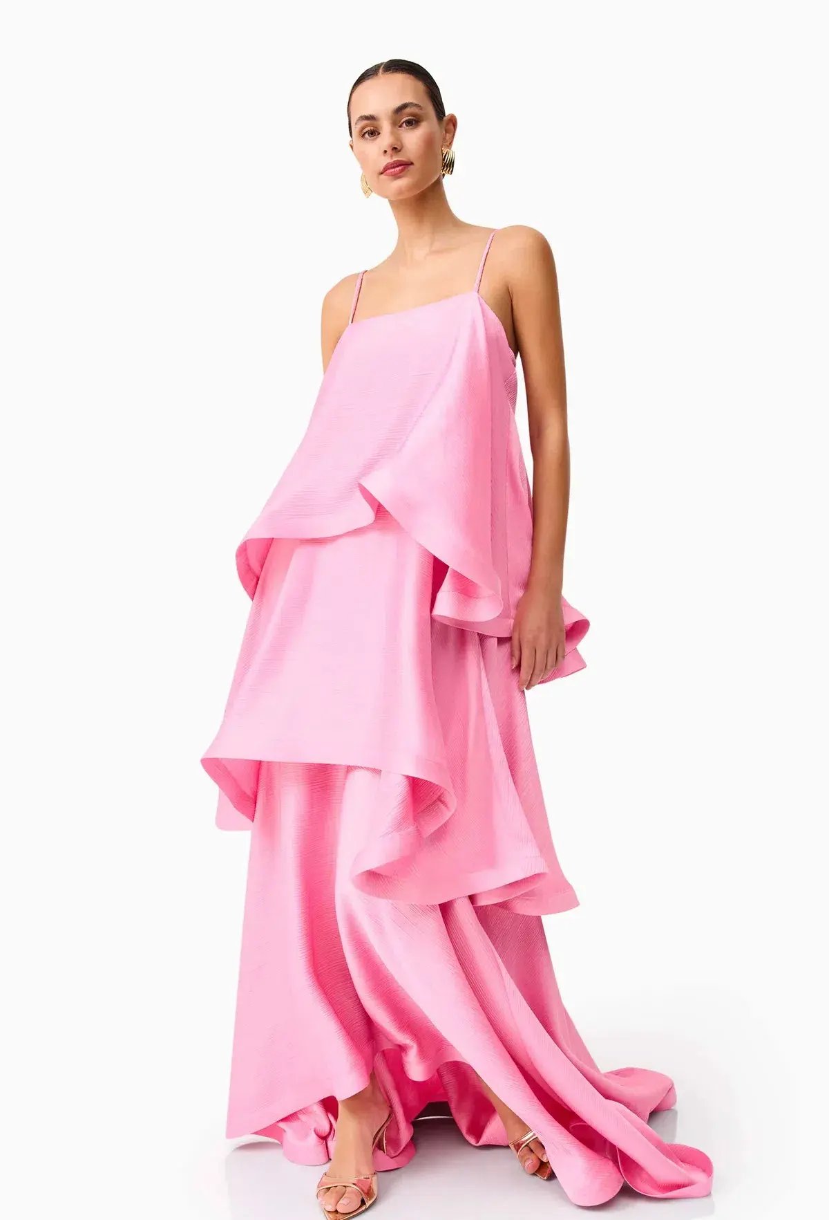 Elliatt Tilly Tiered Maxi Dress in Pink Size S/ AU 8 photo 2