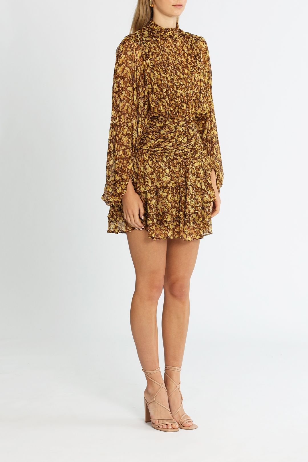 Carmela Long Sleeve Ruched Mini Dress photo 2