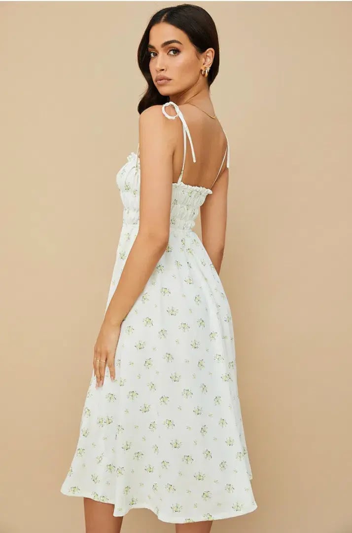 House of CB Christabel Midi Dress Ivory with Yellow & Green Floral Size M / AU 10 photo 3
