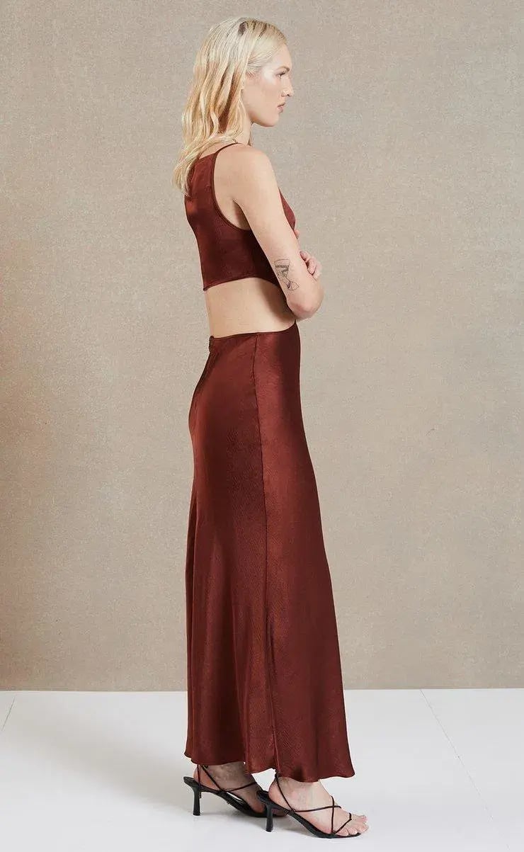 Bec & Bridge Camilla Cut Out Dress Cherry Size 8 photo 3