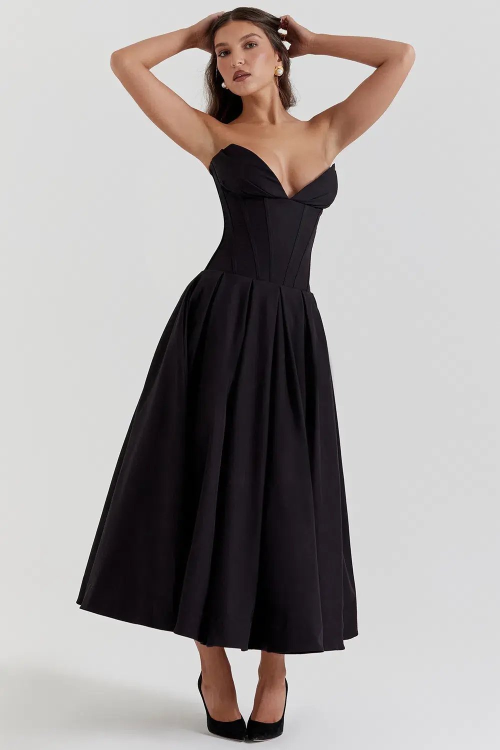 House Of CB Lady Strapless Midi Dress Black Size S / AU 8 photo 5