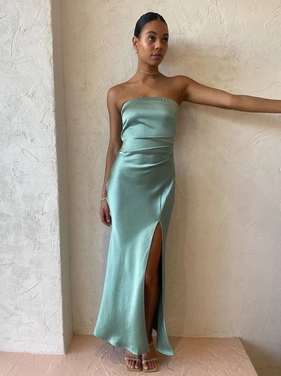 Bec & Bridge Symone Strapless Dress Moss Green Size 6 photo 2