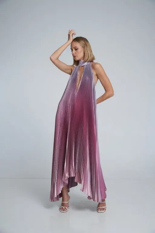 L'Idee Opera Gown Mauve Ombre Size 10 photo 2