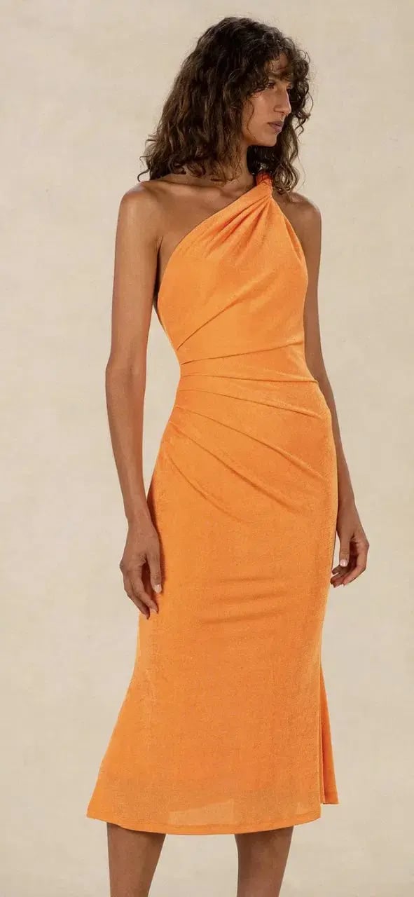 MISHA Slinky Dune Dress Orange Size 4 photo 2