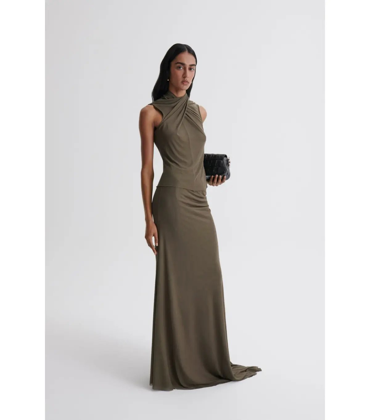 Scanlan Mesh Turban Sleeveless Top and Draped Skirt Jungle Size AU 10 photo 2