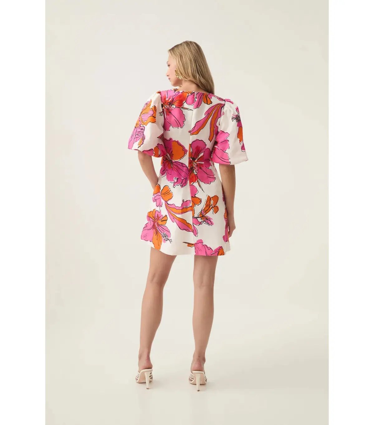 Aje Overflow Knotted Mini Dress Vivid Hibiscus Size AU 16 photo 3