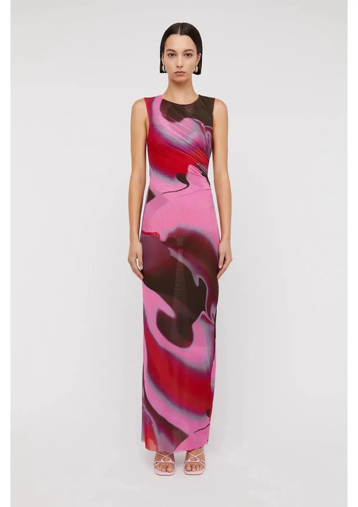 Scanlan Theodore Italian Watercolour Print Dress Raspberry Size 8 photo 2