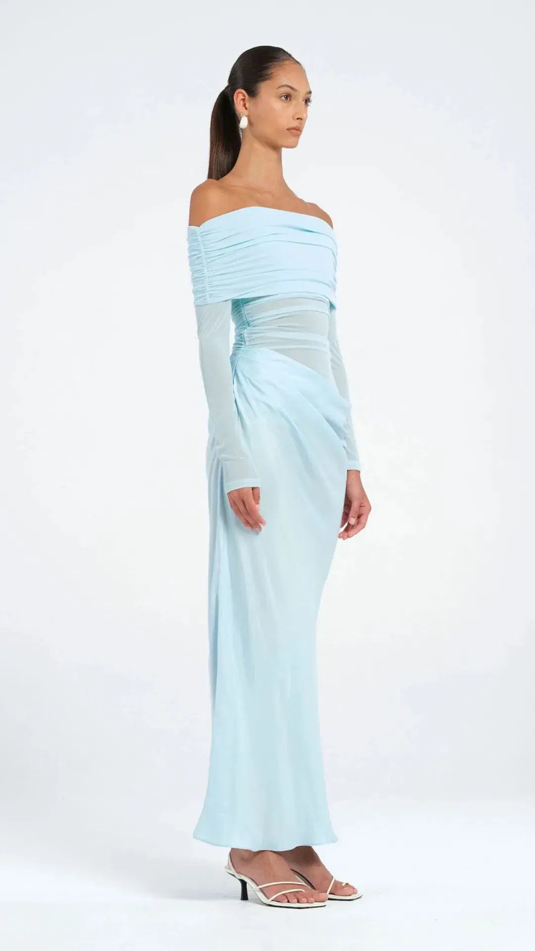 Benni Yasmin Off Shoulder Dress Maxi Baby Blue Size AU 10 photo 2