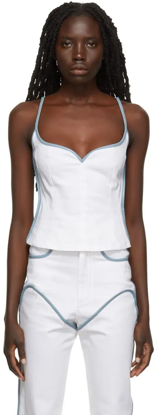 Paris Georgia Heart Singlet Tank Top White Size 8 photo 2