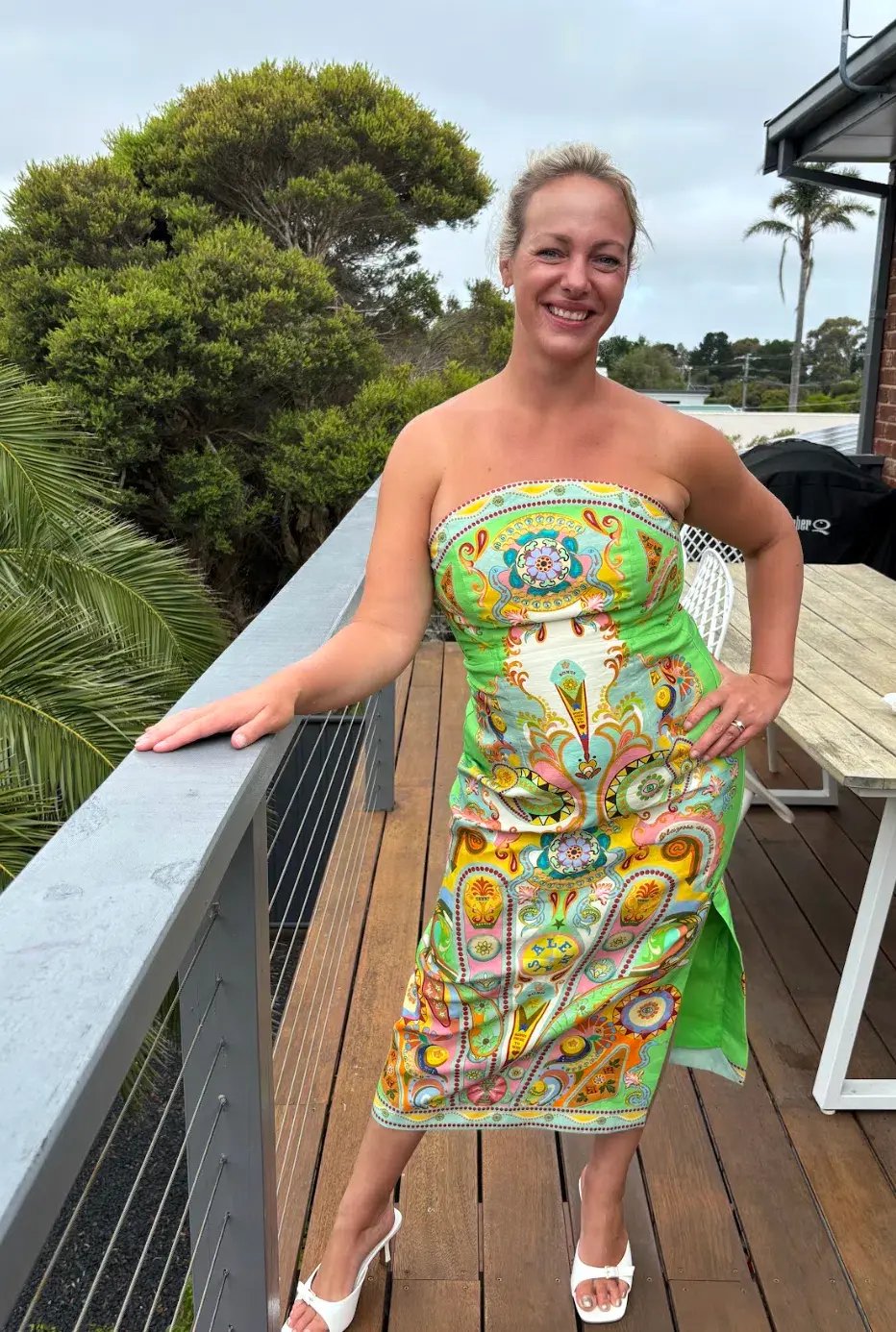 ALÉMAIS  Pinball Bodice Dress Green Size AU 14 photo 2