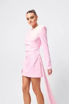 MOSSMAN SENSE OF MYSTERY DRAPED MINI DRESS / PINK / SIZE 12 photo 7