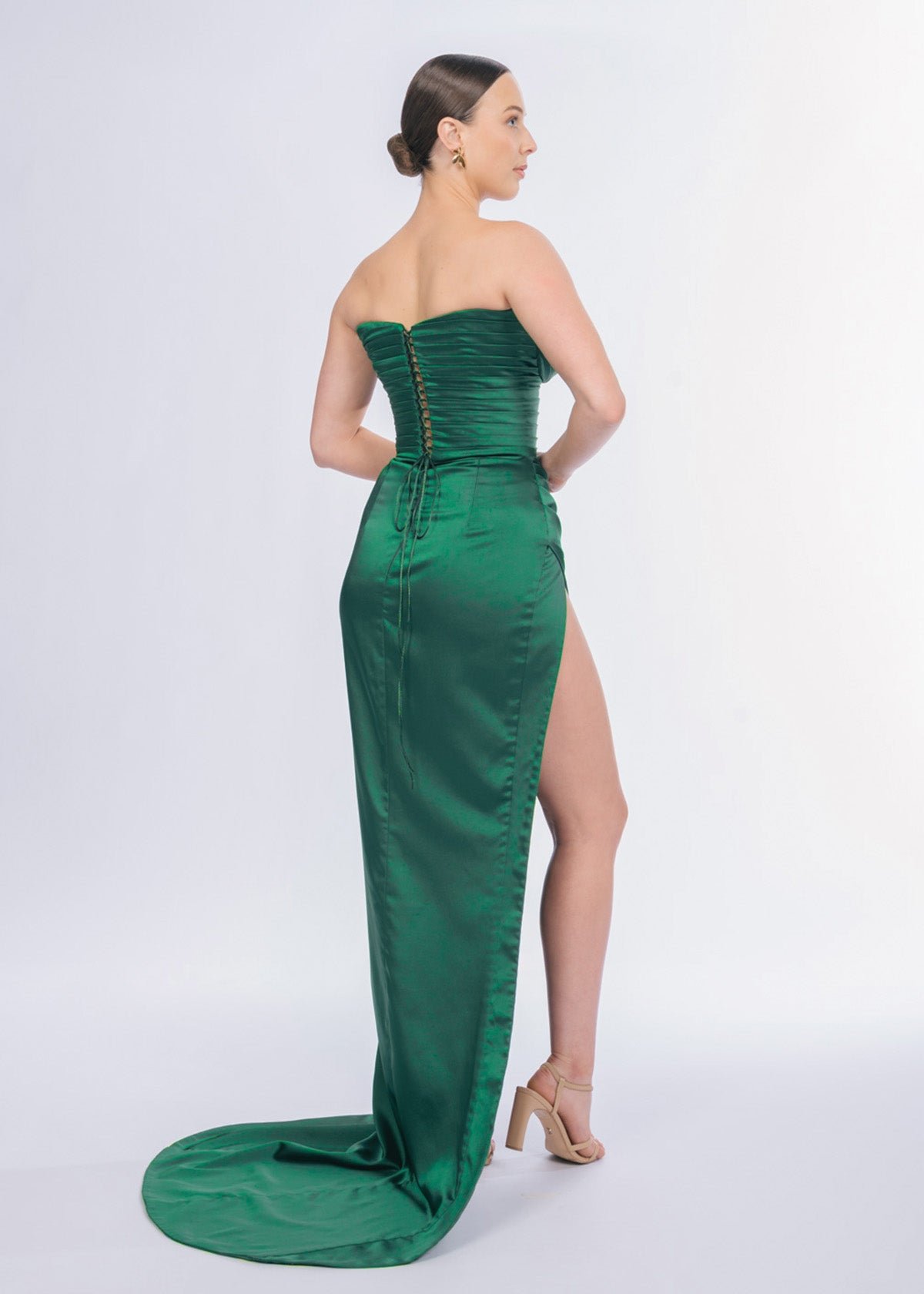 Lillia Gown in Emerald photo 3