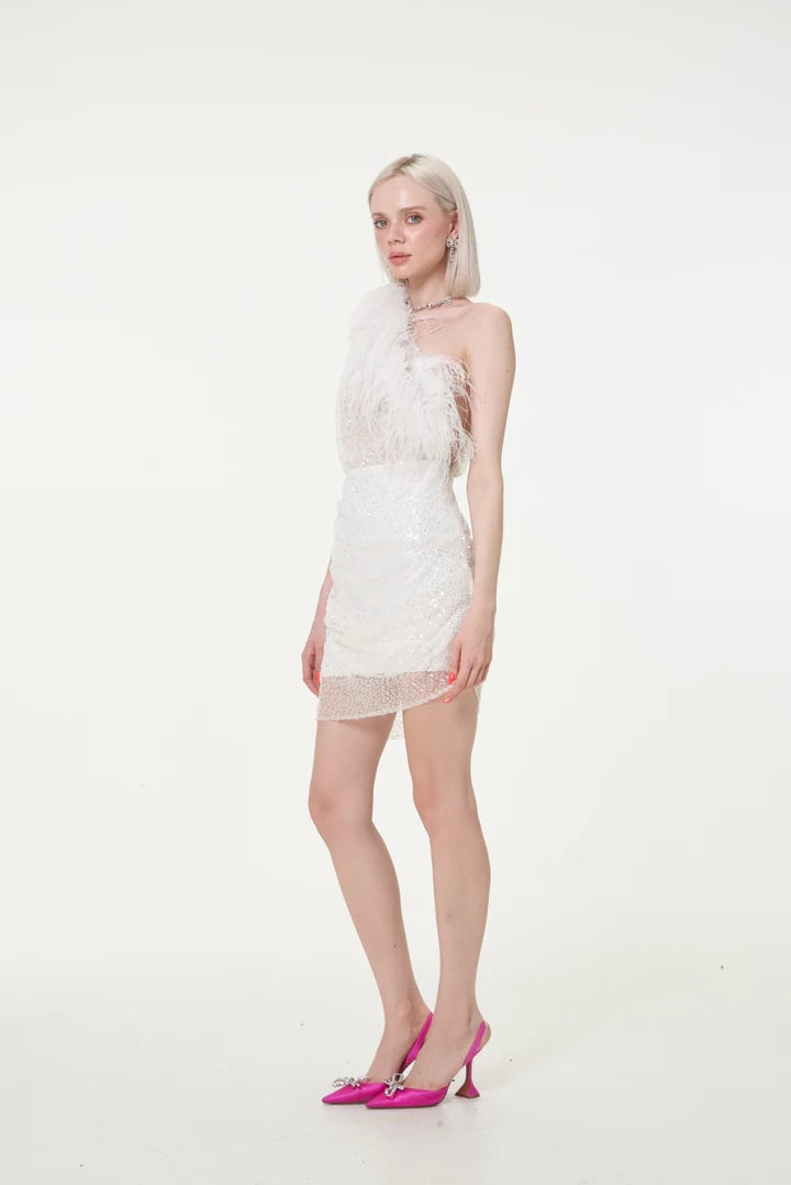 Par Violet End Scene Dress White photo 4