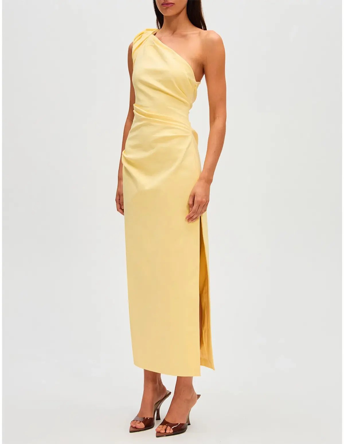 Misha Aubree Midi Dress Yellow Size 12/L photo 2