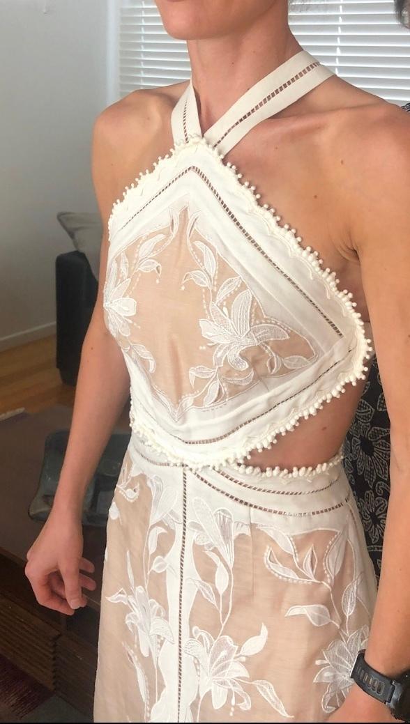 Zimmermann Corsage Lily Midi Halter Dress Cream/Nude Size 0 photo 5