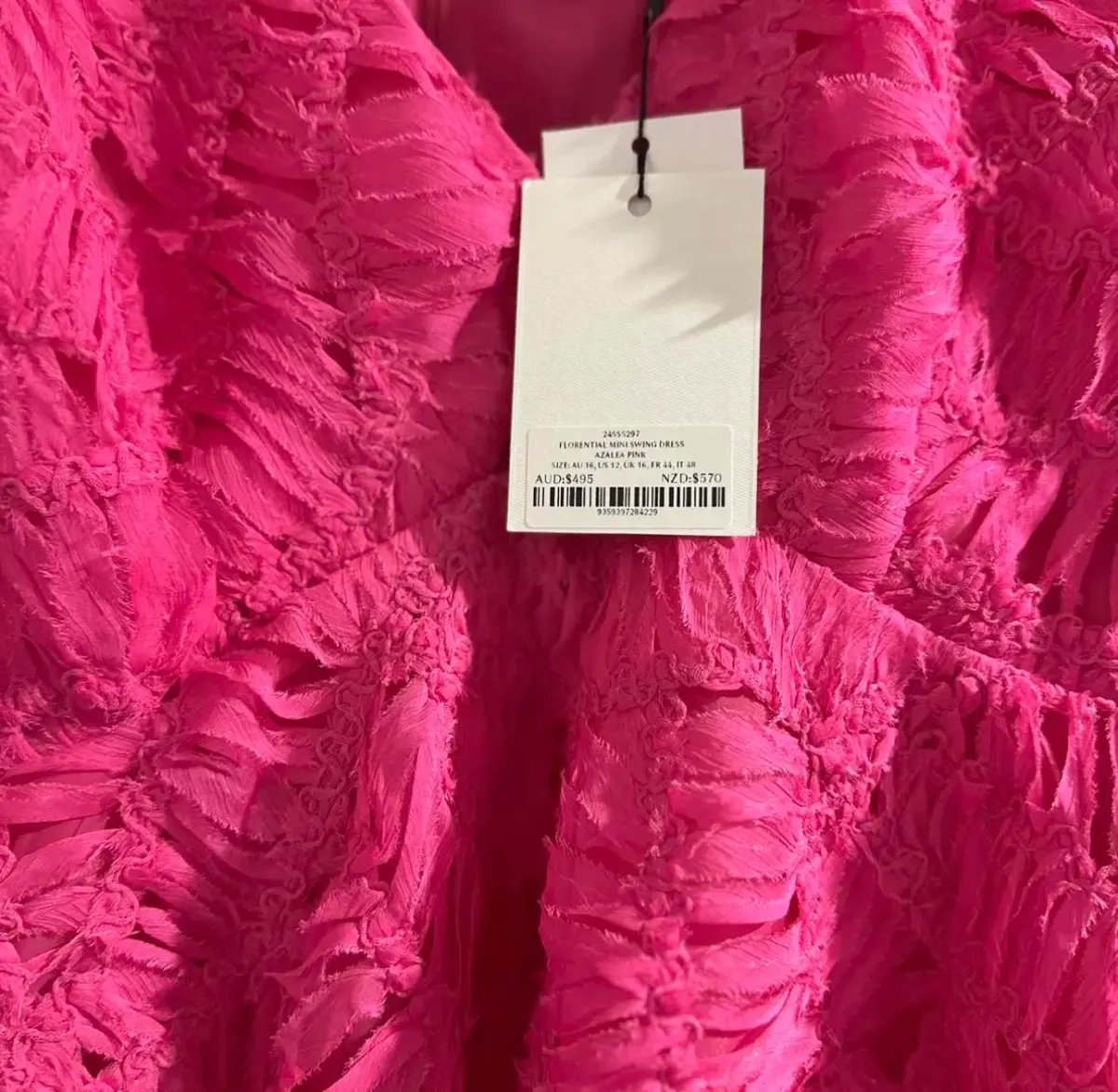 Aje Florential Mini Swing Dress in Azalea Pink Size 16 photo 5