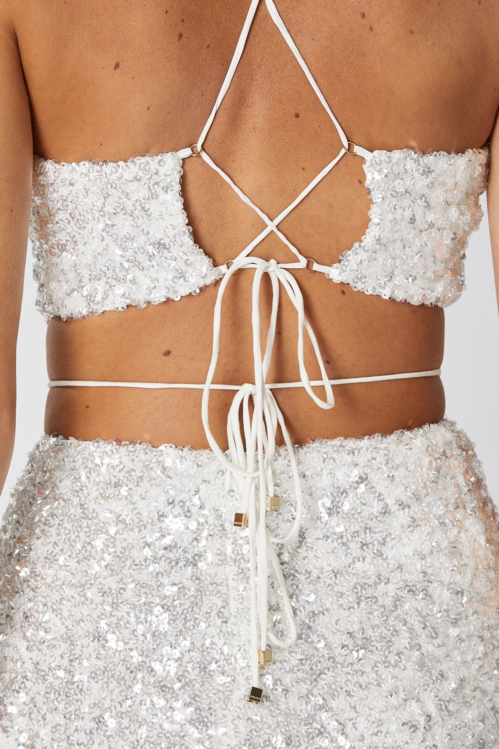 WINONA ELODIE HALTER DRESS - WHITE photo 7