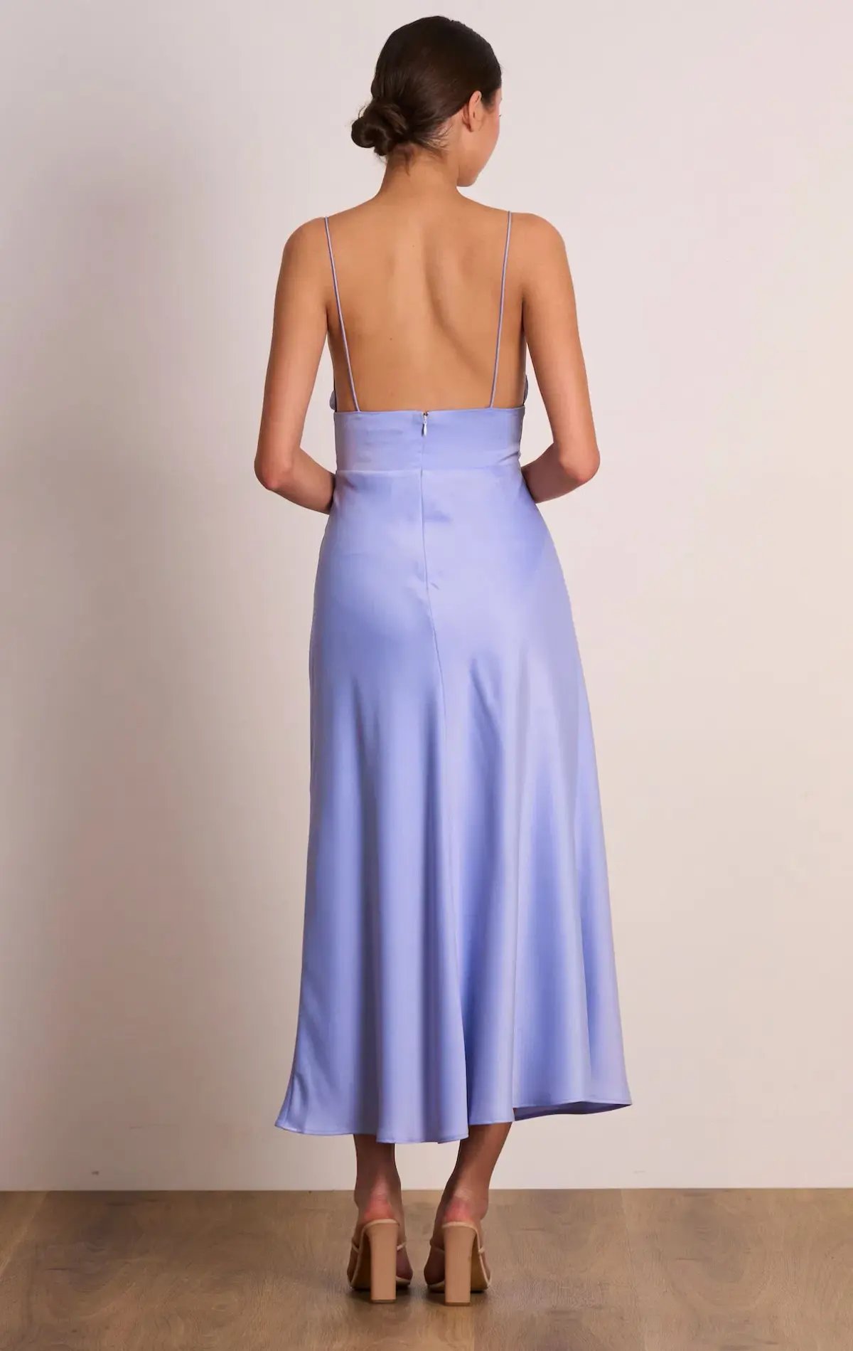 Pasduchas Luminous Slip Midi Dress in Periwinkle Size 8 photo 2