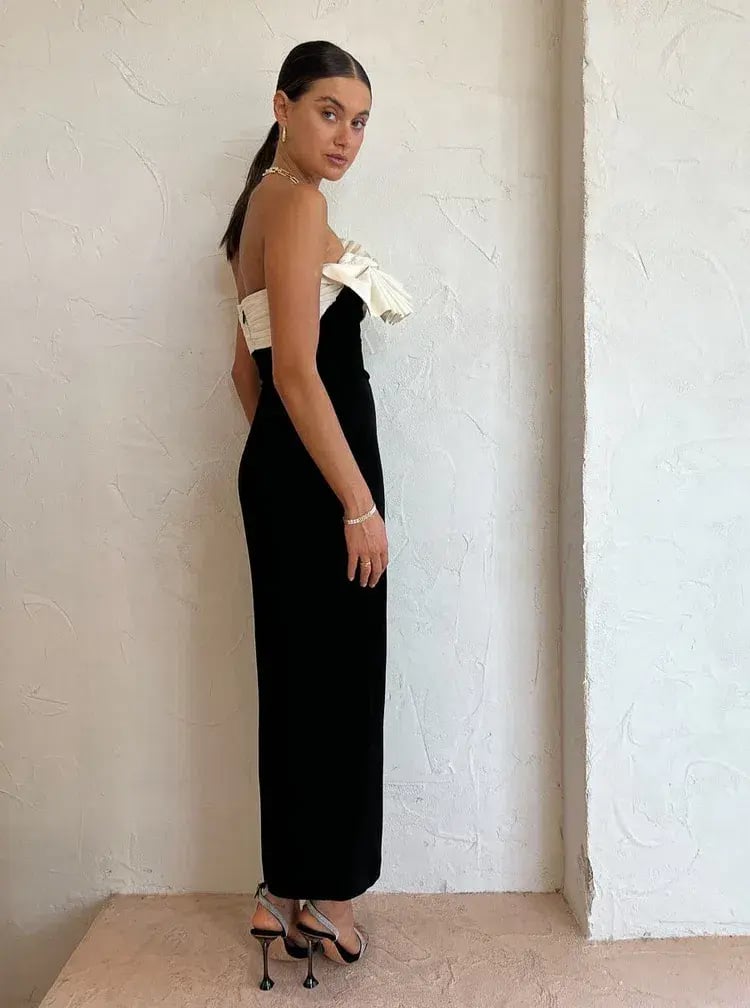 Rachel Gilbert Lavina Midi Dress Black/White Size 1 / AU 8 photo 3