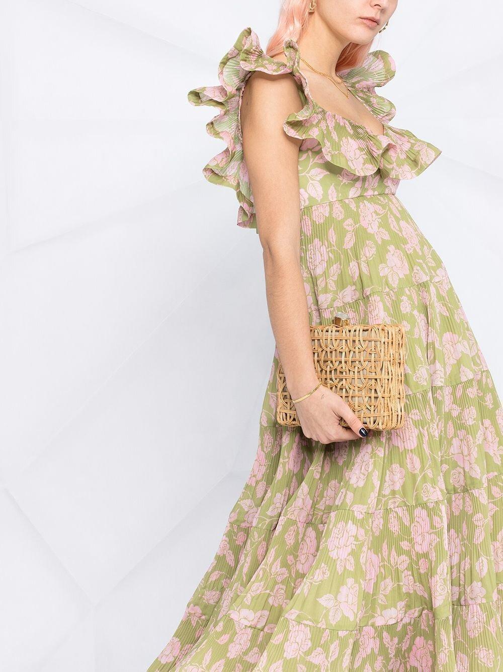 Zimmermann Lovestruck Pleated Floral Gown Print Size 1/Au 10 photo 3