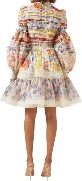Zimmermann Dress Wonderland Smocked Mini Size AU 14 photo 2