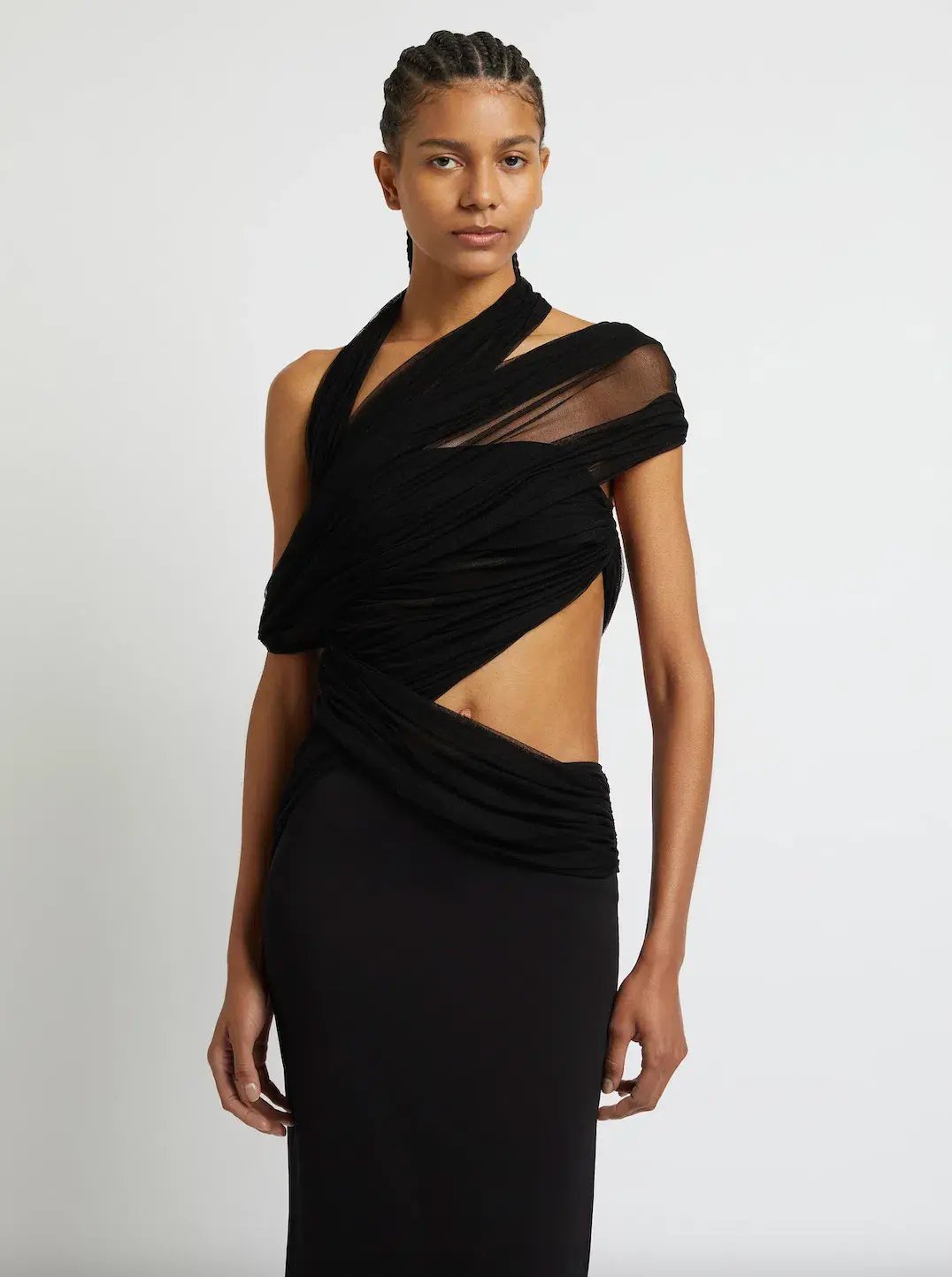 Christopher Esber Veiled Wrap Dress Black Size 8 photo 6