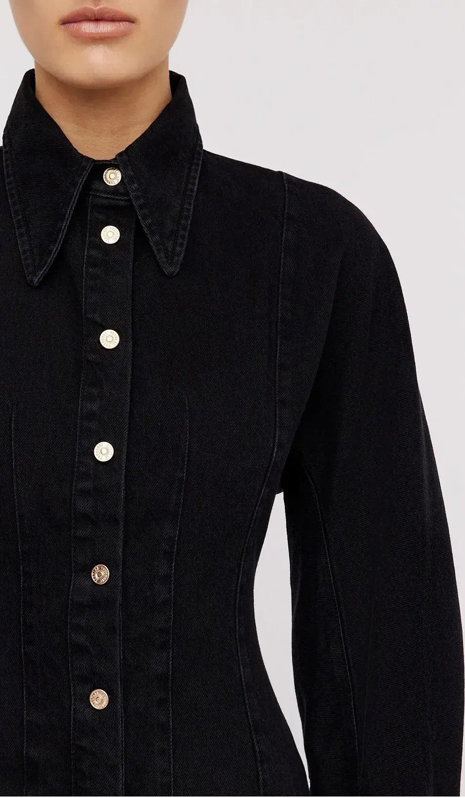 Scanlan Theodore Black Denim Cocoon Sleeve Mini Dress Size 10 photo 3