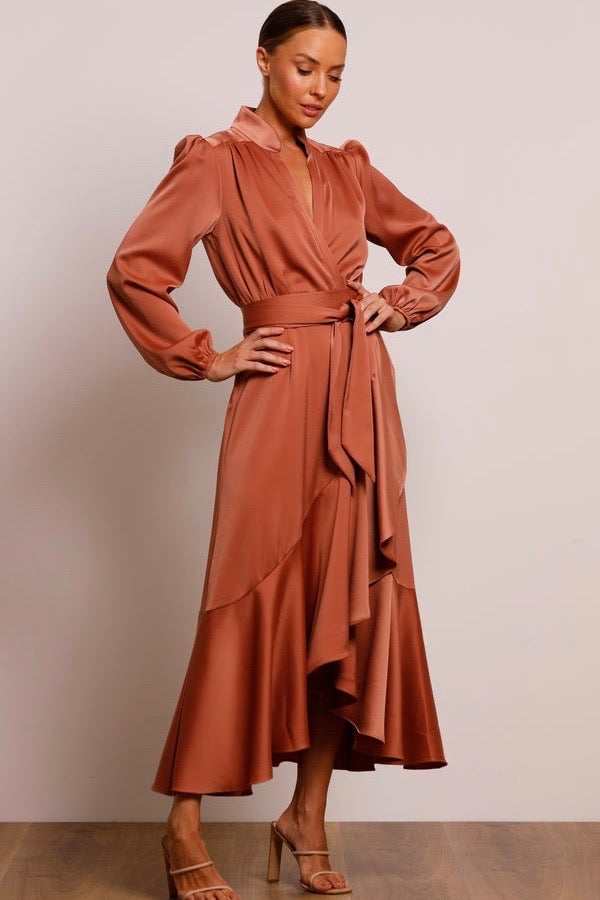 PASDUCHAS PINNACLE SLEEVE MIDI DRESS - CINNAMON photo 2