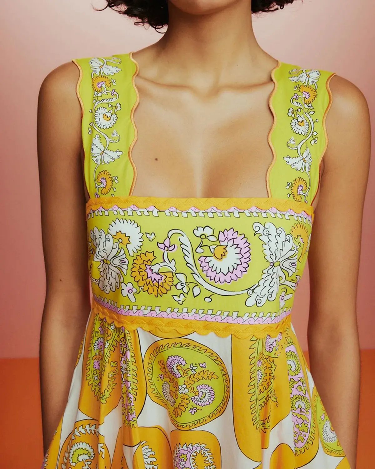 Alemais Diana Summer Midi Dress Yellow Print Size AU 14 photo 2