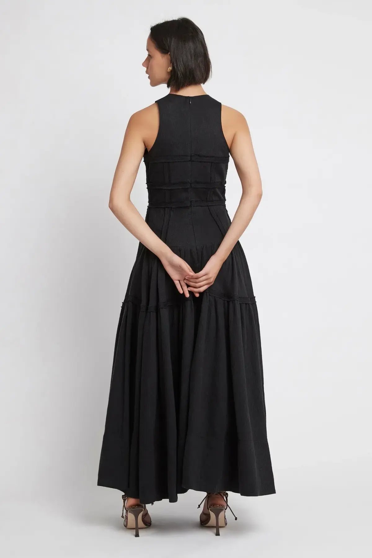 Aje Tidal Corset Midi Dress Black Size 8 photo 3