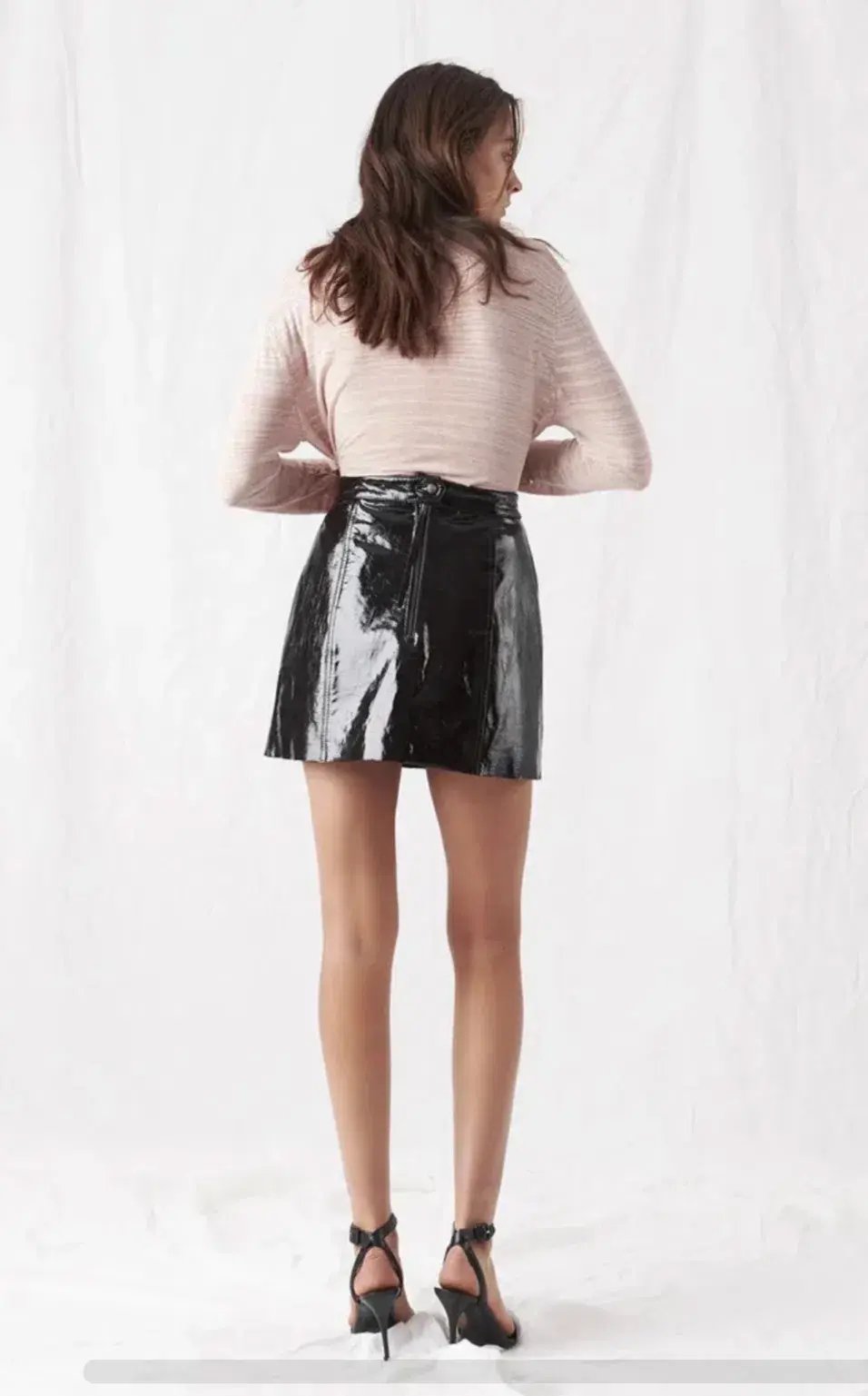 Aje Pallenberg Patent Leather Mini Skirt Black Size 10 / M photo 3