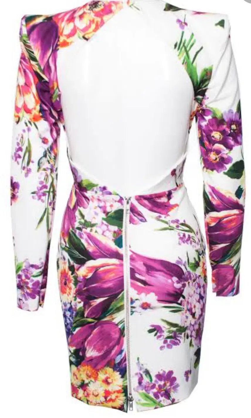 Alex Perry Anais Mini Dress Floral White Size 6 photo 3