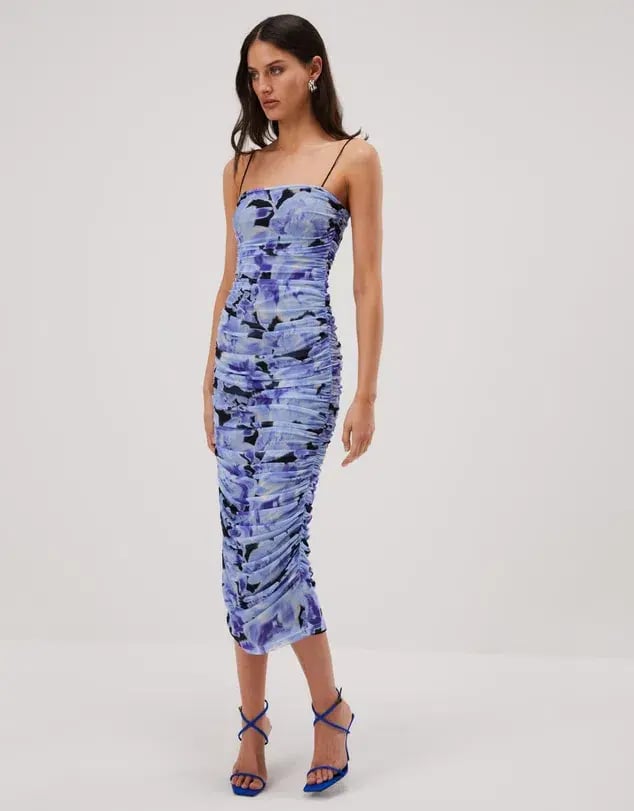 Misha Cosimo Mesh Midi Dress with Gloves Floral Size 8/S photo 5