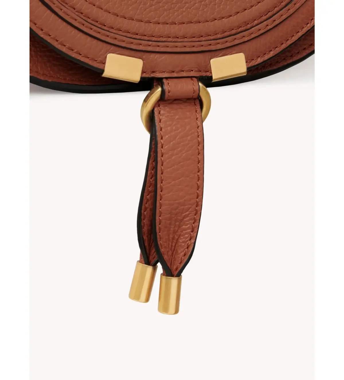 Chloe Small Marcie Saddle Bag in Grained Leather Tan photo 4
