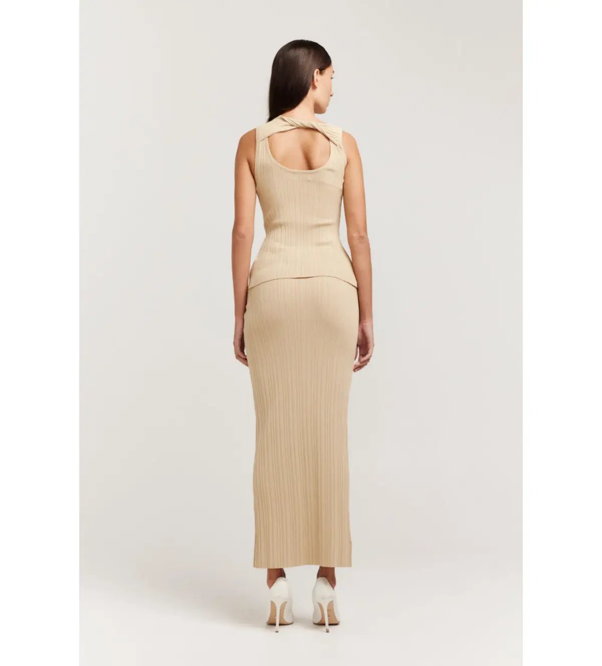 Henne The Romee Knit Top and Skirt Set in Gold Size S / AU 8 photo 2