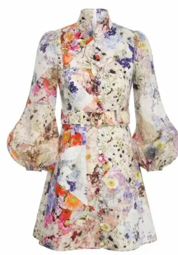 Zimmermann Prima Belted Mini Dress Floral Size 1 / Au 10 photo 3