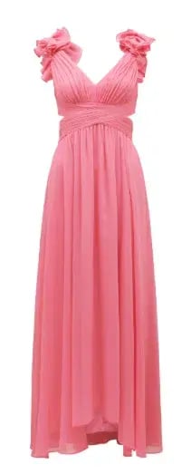 Forever New Selena Ruffle Shoulder Maxi in Pink Size 12 photo 4