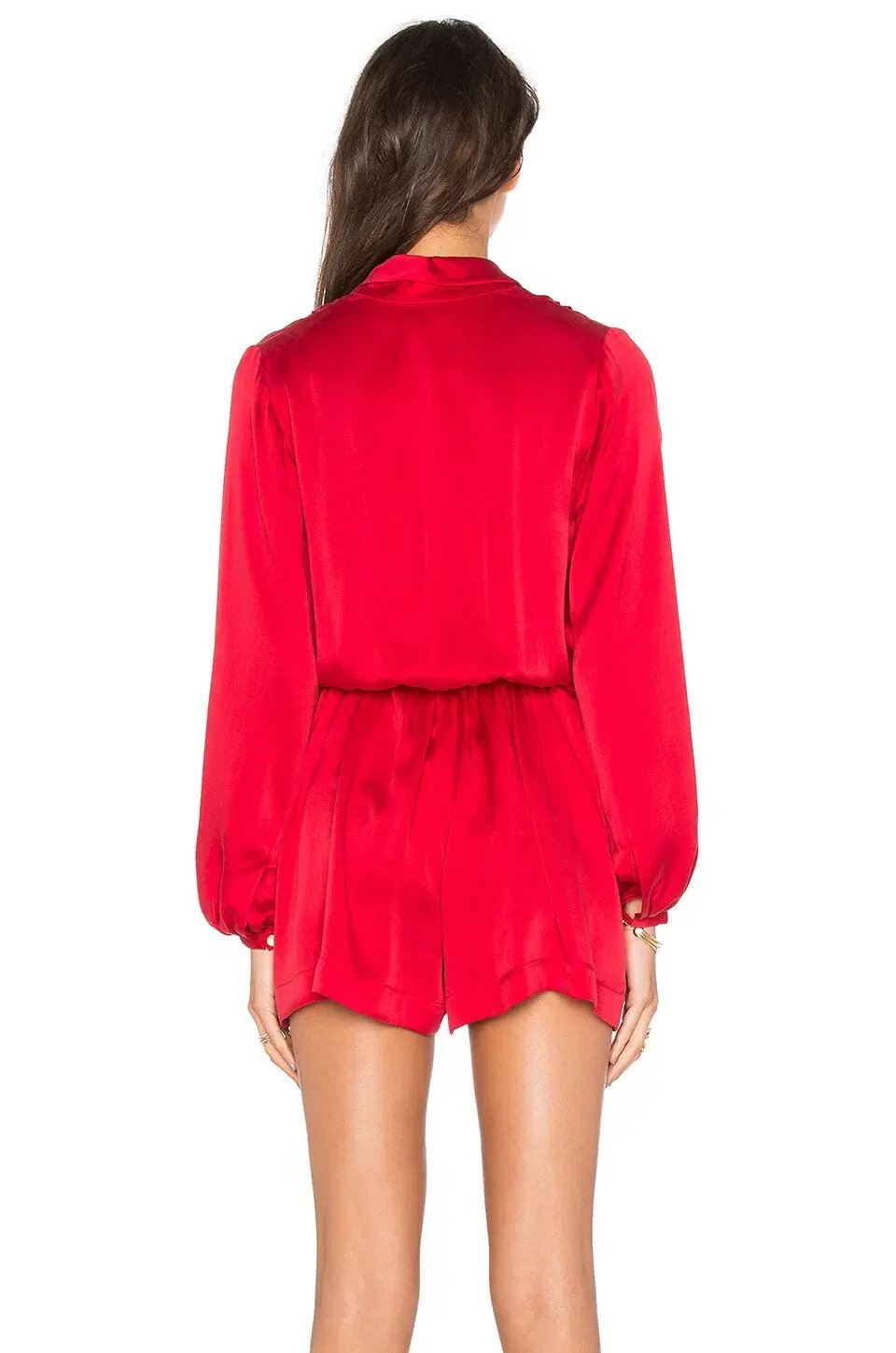 Zimmermann Sueded Silk Wrap Playsuit Crimson Red Size 8 photo 3