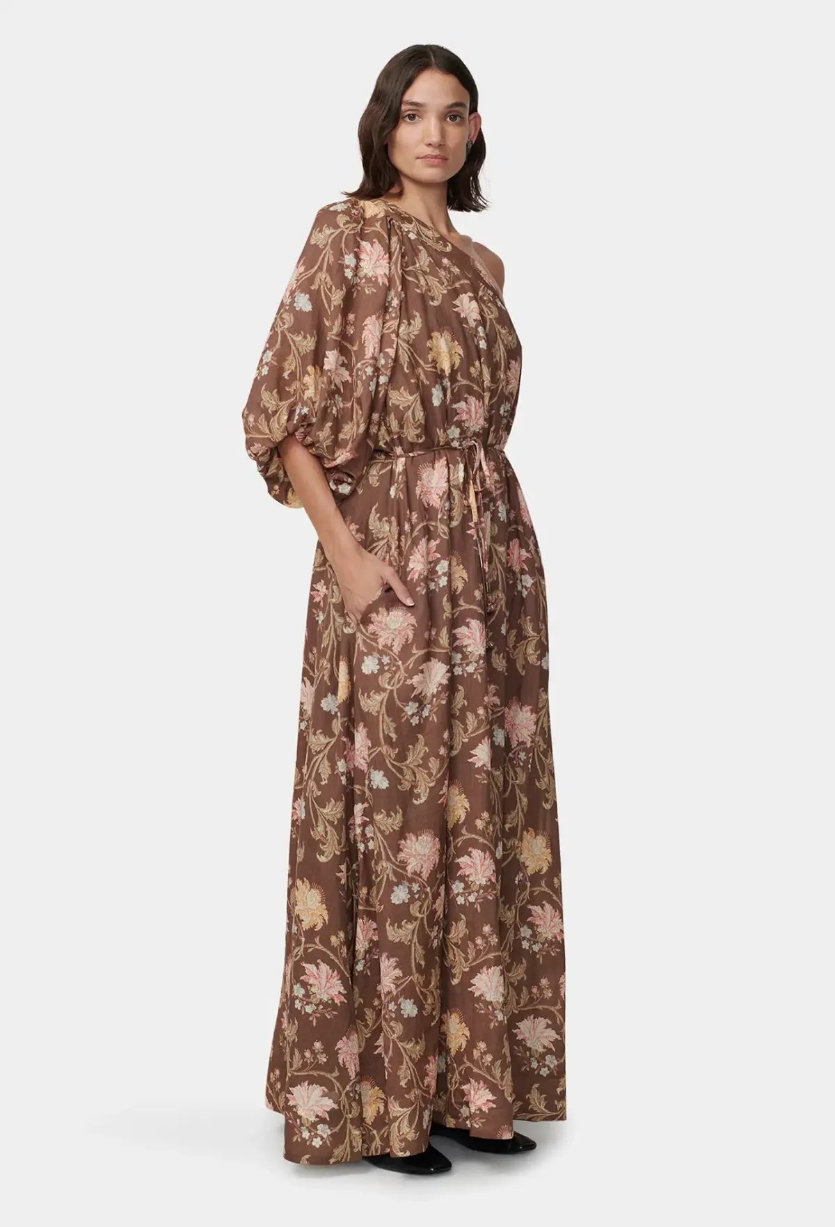 Hansen and Gretel Carmen Maxi Dress Carob Floral Size AU 12 photo 4